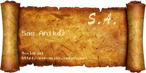 Sas Anikó névjegykártya
